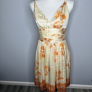 Laundry by Shelli Regal‎ cream & orange floral Dress  size 8